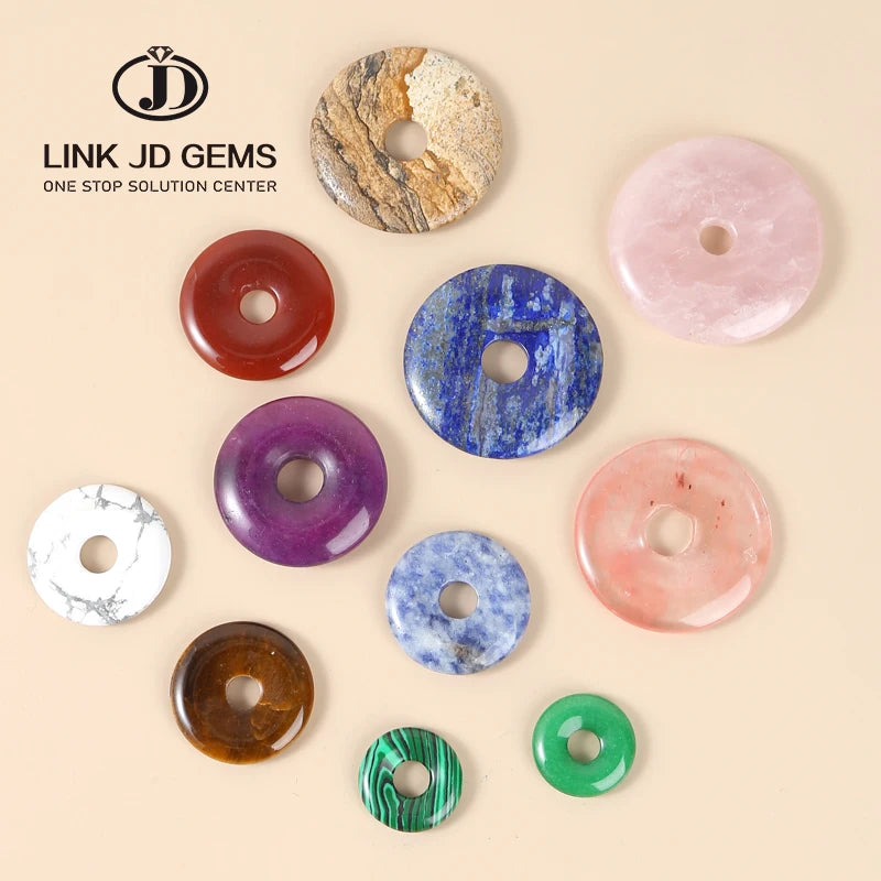 JD New Natural Stone Beads for Jewelry Making Chinese Style Natural Stone Safety Buckle Necklace Jewelry Diy Beads