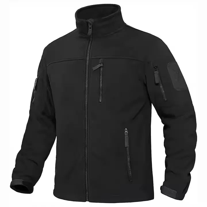 KALAIBEN Custom Men's Long Fleece Jacket Wholesale OEM Service with Stand Collar Direct Shipment in Stock