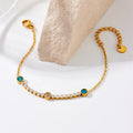 Simple New Anti Tarnish 18k Pvd Gold Plated Zircon Bracelet 316l Stainless Steel Fashion Bracelet for Women