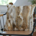 Two Sided Fur Rex Rabbit Pillow Cushion Cover/