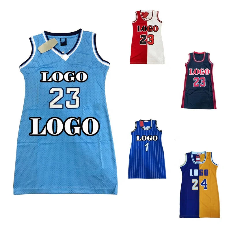 Women Basketball Jerseys Dresses Casual Jersey Shirt Dress Women Vendor Baseball Women Shirt Jersey Dresses