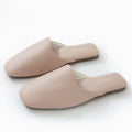 Women's Spring Autumn Casual Faux Leather Square Toe Flat Mule Memory Foam Home Slippers