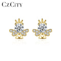 CZCITY Earring Jewelry Silver Stud Female S925 Zircon Designer Woman Fashion Cute Charm Earing for Girl