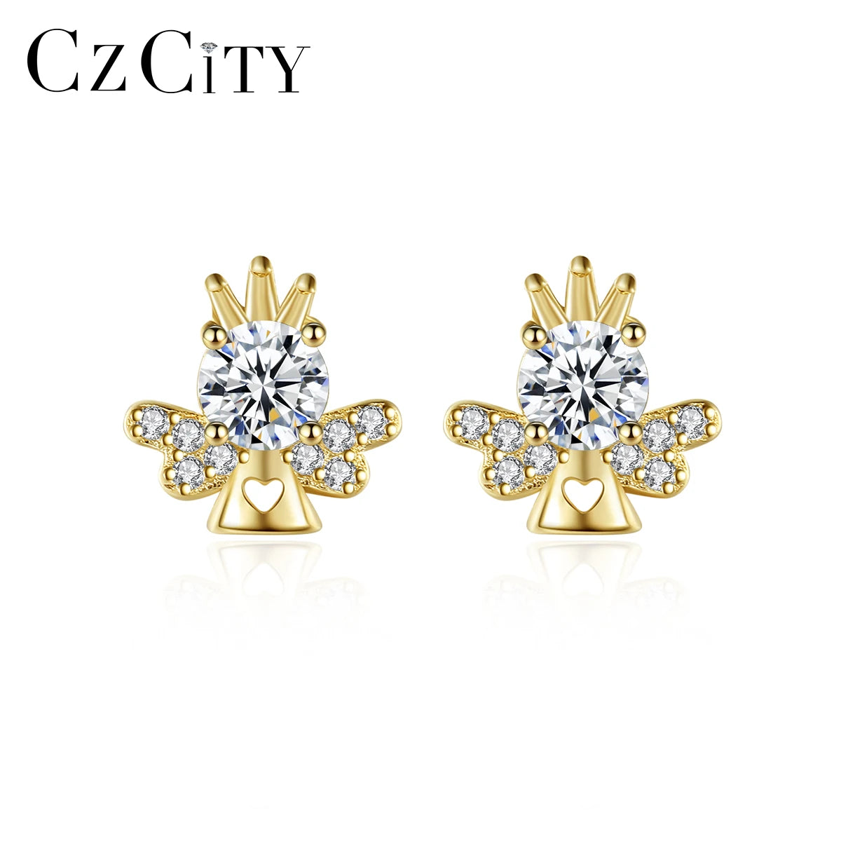 CZCITY Earring Jewelry Silver Stud Female S925 Zircon Designer Woman Fashion Cute Charm Earing for Girl