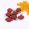 Huiying Hot selling best price natural red jasper friendship pendant cross shape carved jewelry jewelry