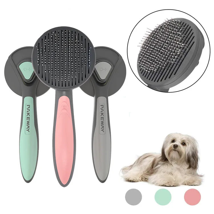 Automatic Pet Grooming Tool Self-Cleaning Remover Deshedding Dog Brush and Comb Made of Plastic ABS Stainless Steel