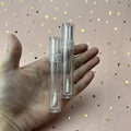 New Low Moq Long Double Wall clear Empty Lipgloss Bottle Transparent Crystal 5ml Lip Gloss Tubes with Brush