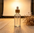 50ml Skin Care Bottle Bamboo Dropper clear Glass Essential Oil Dropper Bottle
