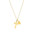 Hypoallergenic Simple Stainless Steel Gold Plated Cross Pendant Necklace