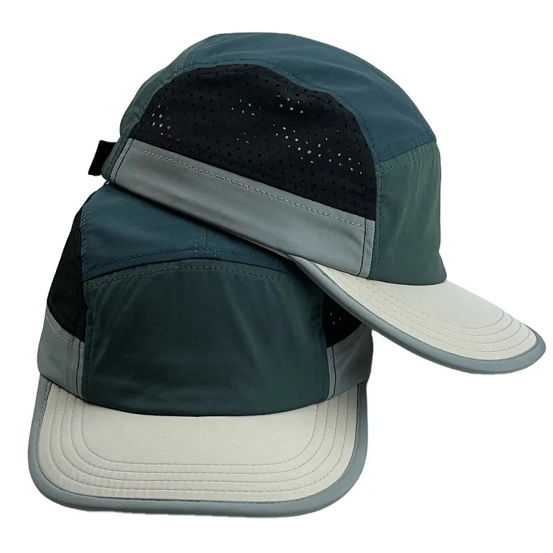 High Quality Wholesale Customized Logo Mesh Polyester Breathable Camper Running Hat Blank Unstructured Laser Cutting Hole 8
