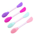 Dual-Head Angular Blush Silicone Beauty Spa Mask Brush Synthetic Hair for Exfoliating Applying Foundation Shaving Use Cheeks
