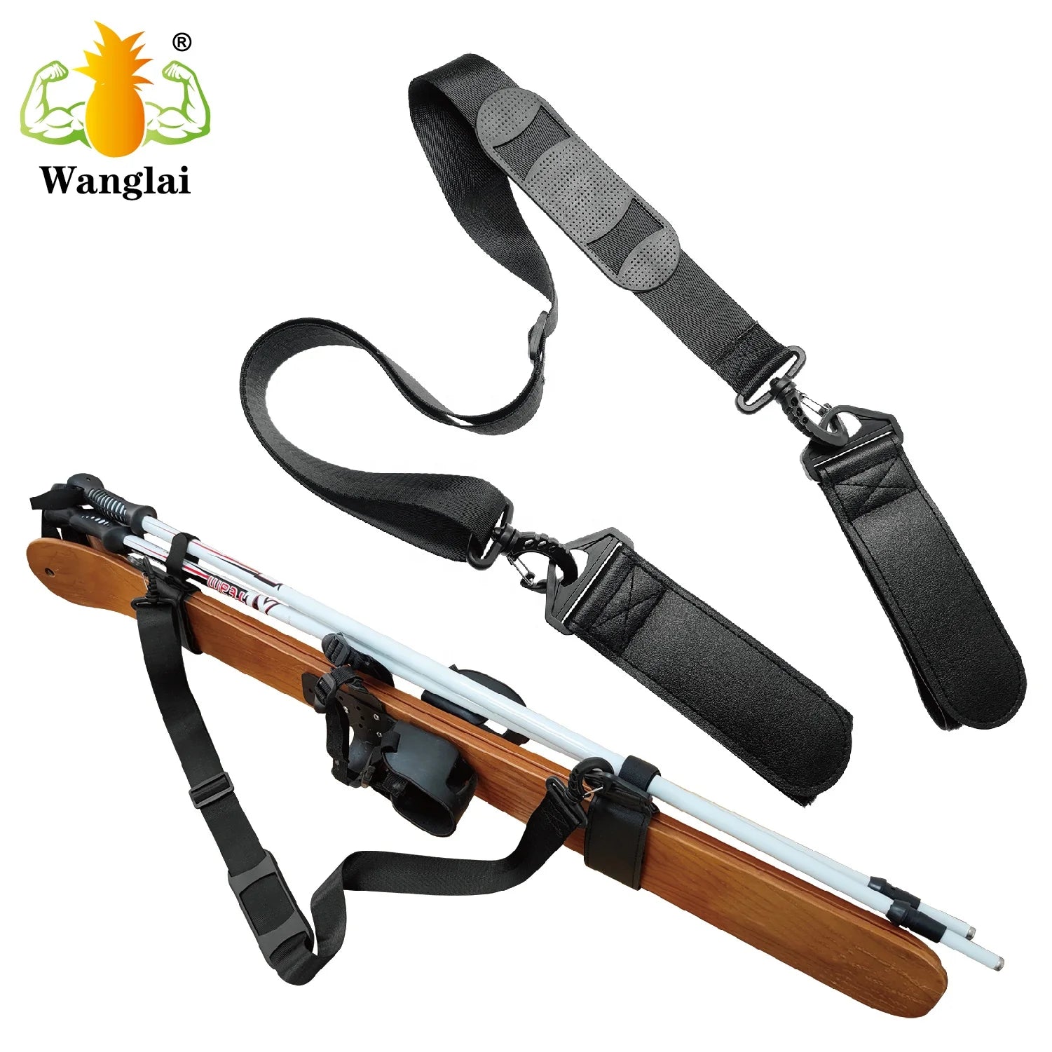 Custom Logo Printed Hook and Loop Nordic Alpine Ski Straps/alpine Ski Bindings/ski Snowboard Band Ski Straps