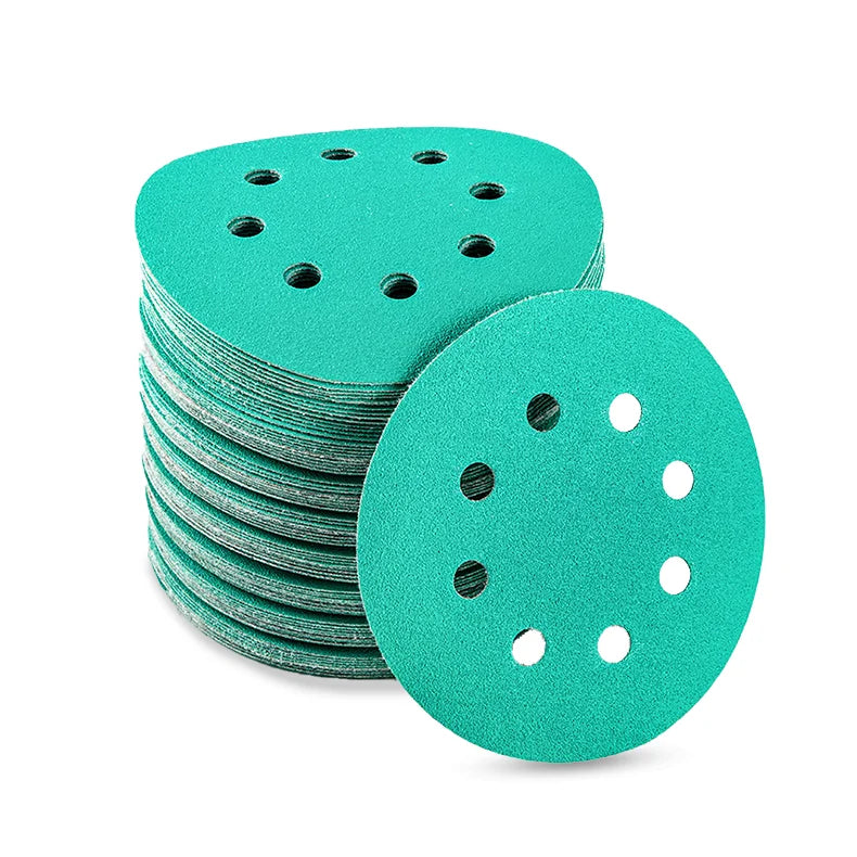 OEM 125mm 4~7inch Green Ceramic Hook and Loop Sand Paper Abrasive Sanding Disc with 40#-2000# Grit for Metal