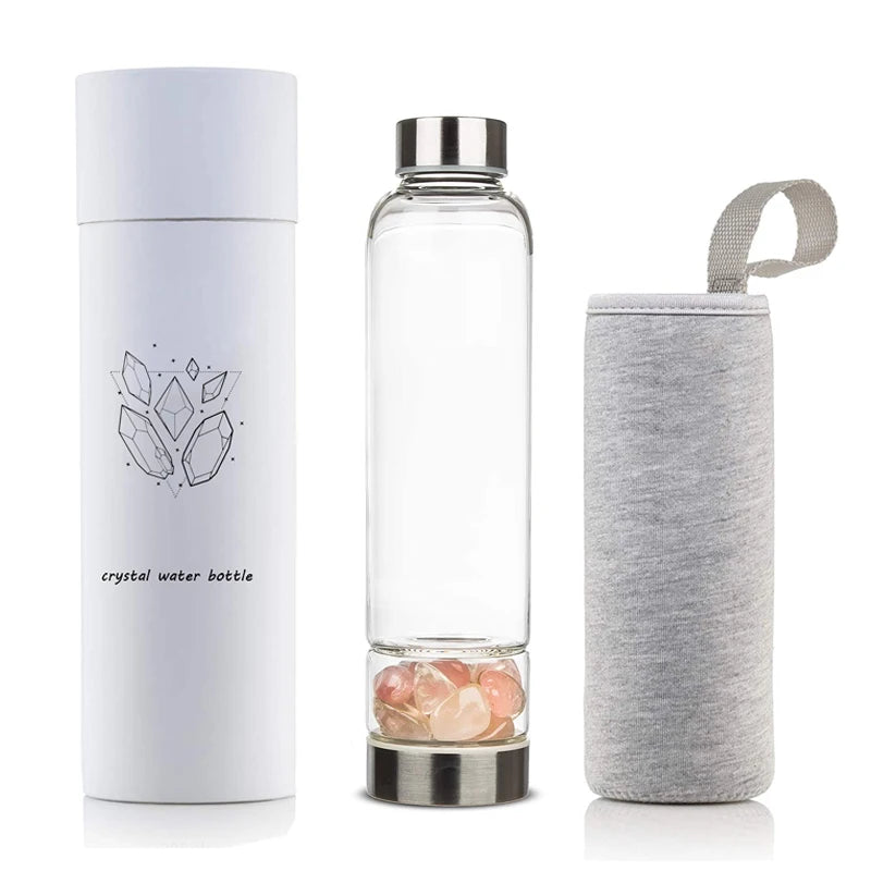 Portable Glass Custom Logo Crystal Crushed Stone Water Cup