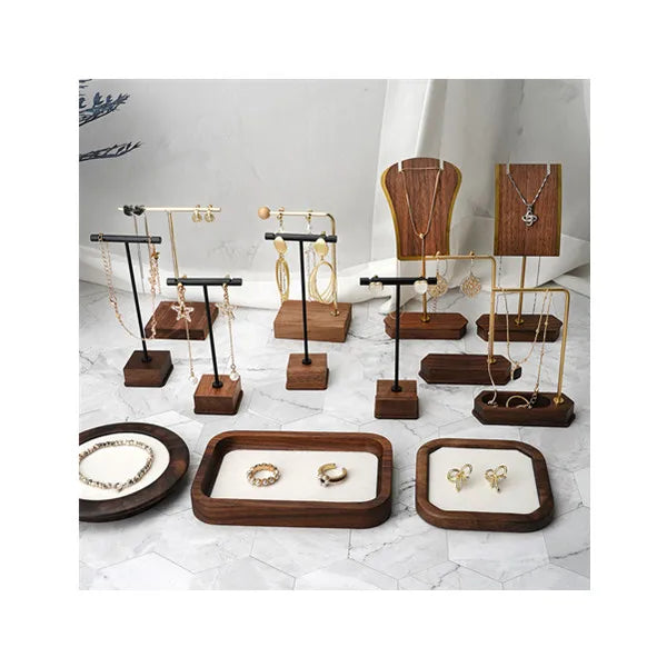 Black Walnut Wooden Necklace Display Stand Holder Wood Storage Holder Display Stand Craft