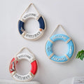 Nautical Decor Marine Swimming Ring Pendant Mediterranean Modern Art Deco Decorative Lifebuoy Eco-Friendly Wooden Crafts HYD03
