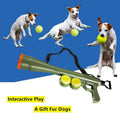 Interactive Plastic Dog Tennis Ball Launcher with Two Balls-Interactive Pet Training Toy for Dogs