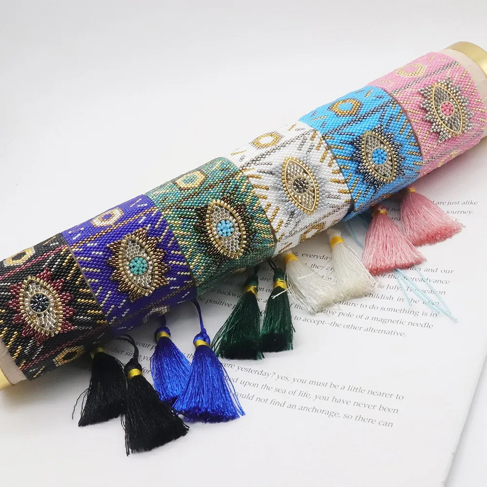 Adjustable Miyuki Seed Beaded Bohemian Fashionable Friendship Band Handcrafted Eye Woven Charm Loom Bracelet Couple Women's Gift