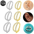 Gaby ASTM F136 Opal Hinged Segment Septum Clicker G23 Titanium Nose Ring Round Earring Ring Body Piercing