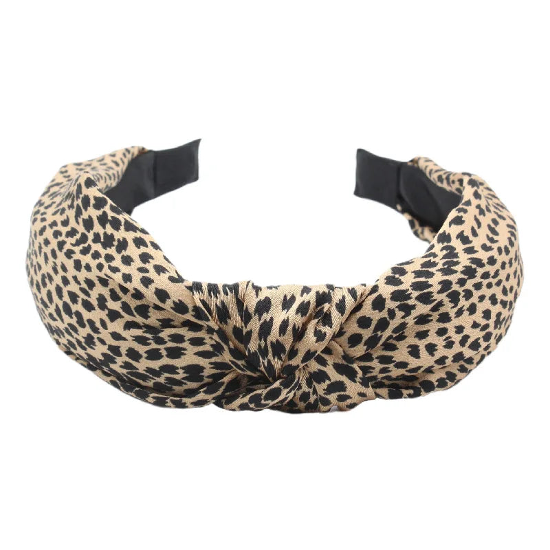 Wholesale Fashion Retro Women Leopard Printed Hair Bands Top Knot Headbands Designer Headbands for Girls Women
