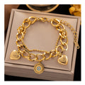 2023 New Simple Trendy 4 Designs 18K Gold Plated Stainless Steel Enamel Blue Devil Eye Bracelets for Women