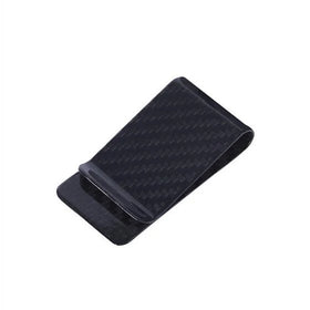 Custom Logo Engraved Brand Black Carbon Fiber Money Clip