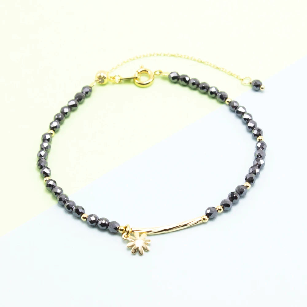 Fashion Jewelry Mini Hematite Bracelet Healing Energy Stone Gemstone  Beads Bracelet Bangle