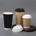 Disposable Biodegradable Craft Paper Double Wall Ripple Paper Cups Custom Printed 16oz 22oz for Mineral Water & Coffee
