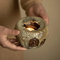 Kiln Baked Dunhuang Impression Warm Tea Stove Candle Heating Tea Warmer Ceramic Household Teapot Kung Fu Tea Set  Base Warm