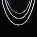 Starsgem Custom Tennis Chain 9K 14K Solid White Gold Necklace 3mm VVS Lab Diamond Moissanite Link Tennis Necklace