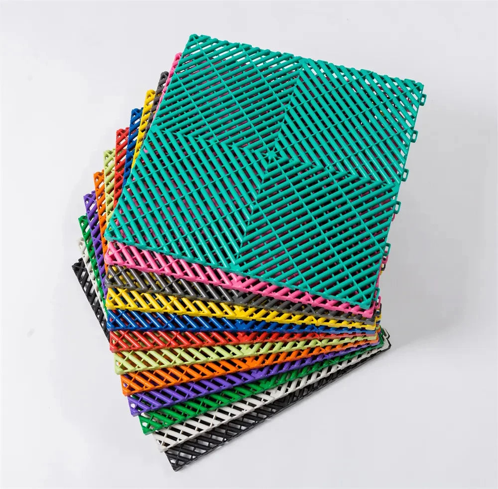 Eco Friendly Portable Garage Flooring PP Tiles Interlocking Plastic Garage Floor Mats for Repair Shop 4s Car Maintenance