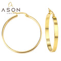 Ason Jewelry Wholesale Vintage Gold Plated Stainless Steel Hoop Earrings Geometric Circle Hoop Earrings for Women Girls