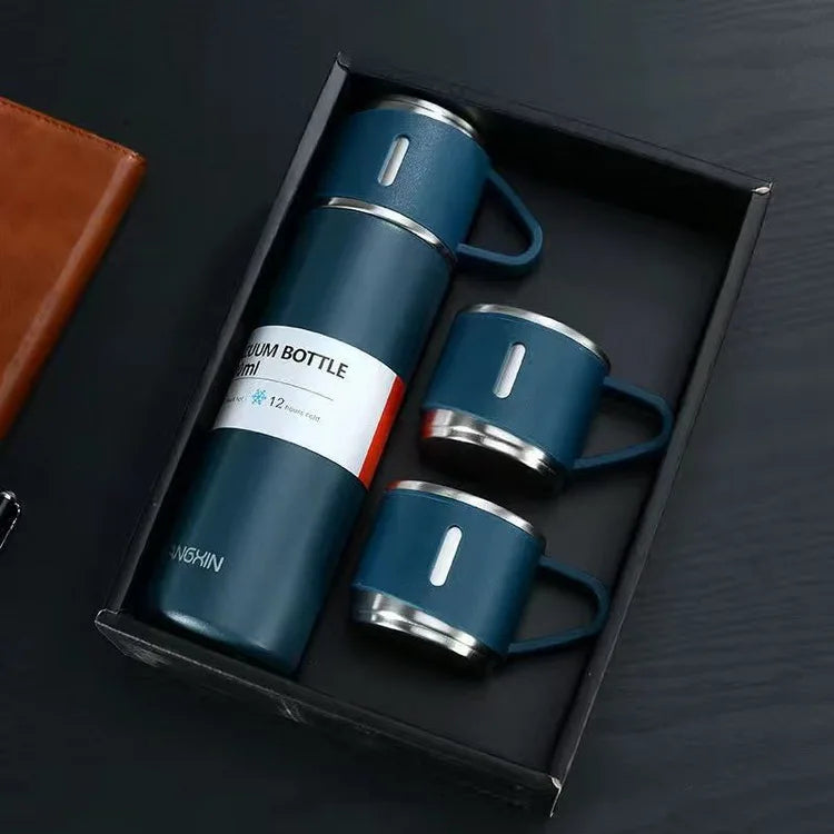 Business 500ml Travel Coffee Tumbler Stainless Steel Insulated Water Bottle Vacuum Flask Set for Business Gift