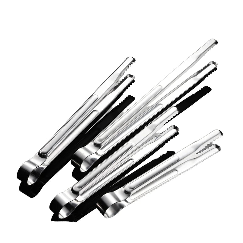 Wholesale 7-Piece Stainless Steel Food Tong Set Heavy Duty Kitchen Tongs with Serrated Tips for BBQ Cooking & Serving