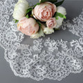 White Border Lace Trim 100% Polyester 3D DIY Embroidery for Wedding Dresses Shoes Bags-Fashionable Brides