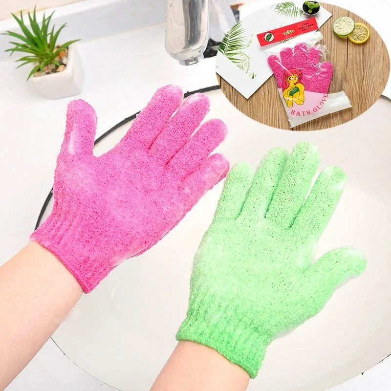 Durable Five-Finger Bath Gloves Scrubbing Towels Frosted Bath Brushes for Adults Thick Five-Finger Bathing Gloves Rubbing Gloves
