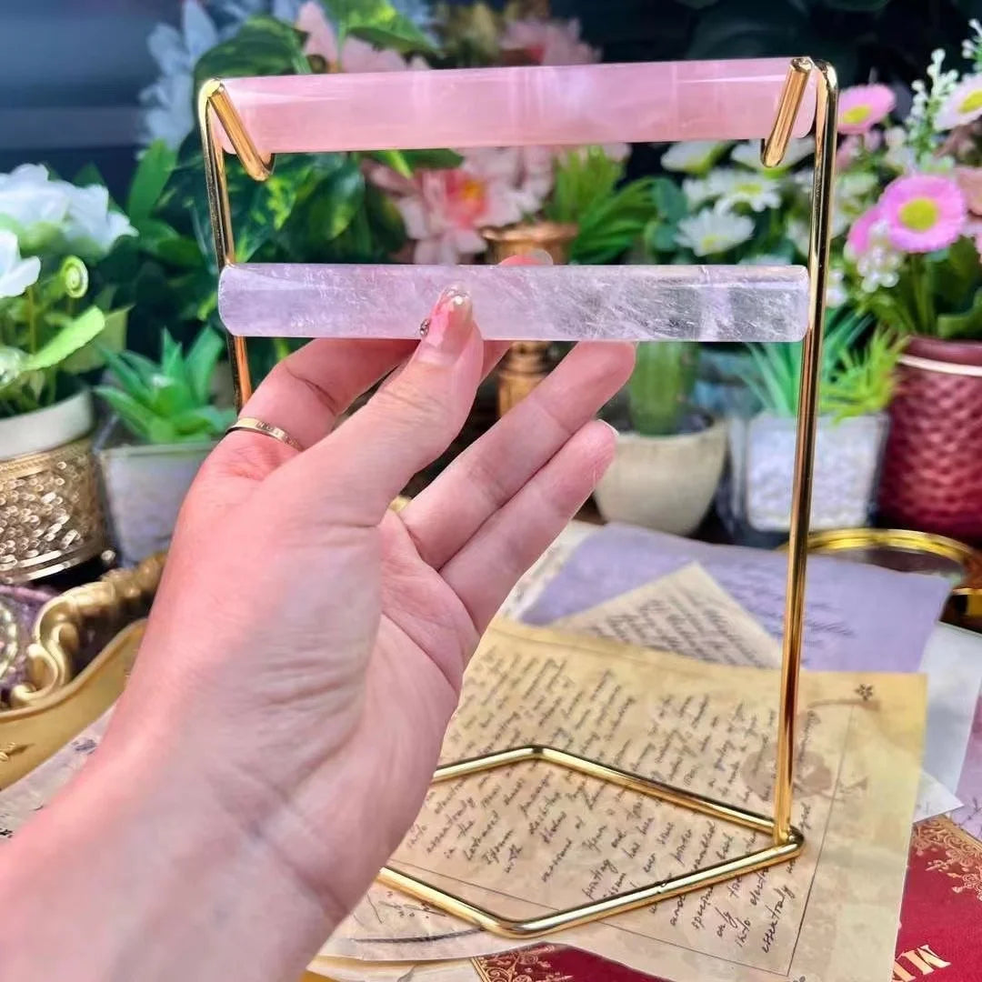 Natual Spiritual  Healing Crystal Product Rose Quartz clear Quartz Bracelet Holder for Purifying
