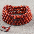 Wholesale Indonesian Blood Dragon Wooden Beaded Bracelet 108 Mala Multilayer Wooden Rosary Bracelet