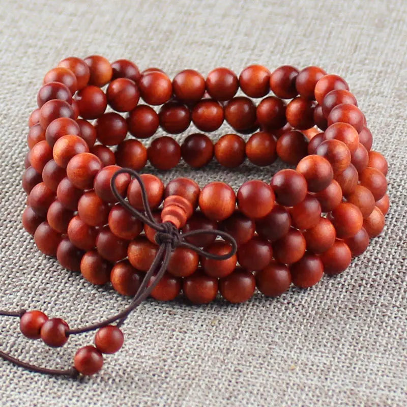 Wholesale Indonesian Blood Dragon Wooden Beaded Bracelet 108 Mala Multilayer Wooden Rosary Bracelet