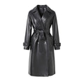 Fashion Design Autumn Winter Leather Trench Coat Real Sheepskin Long Leather Jackets Women