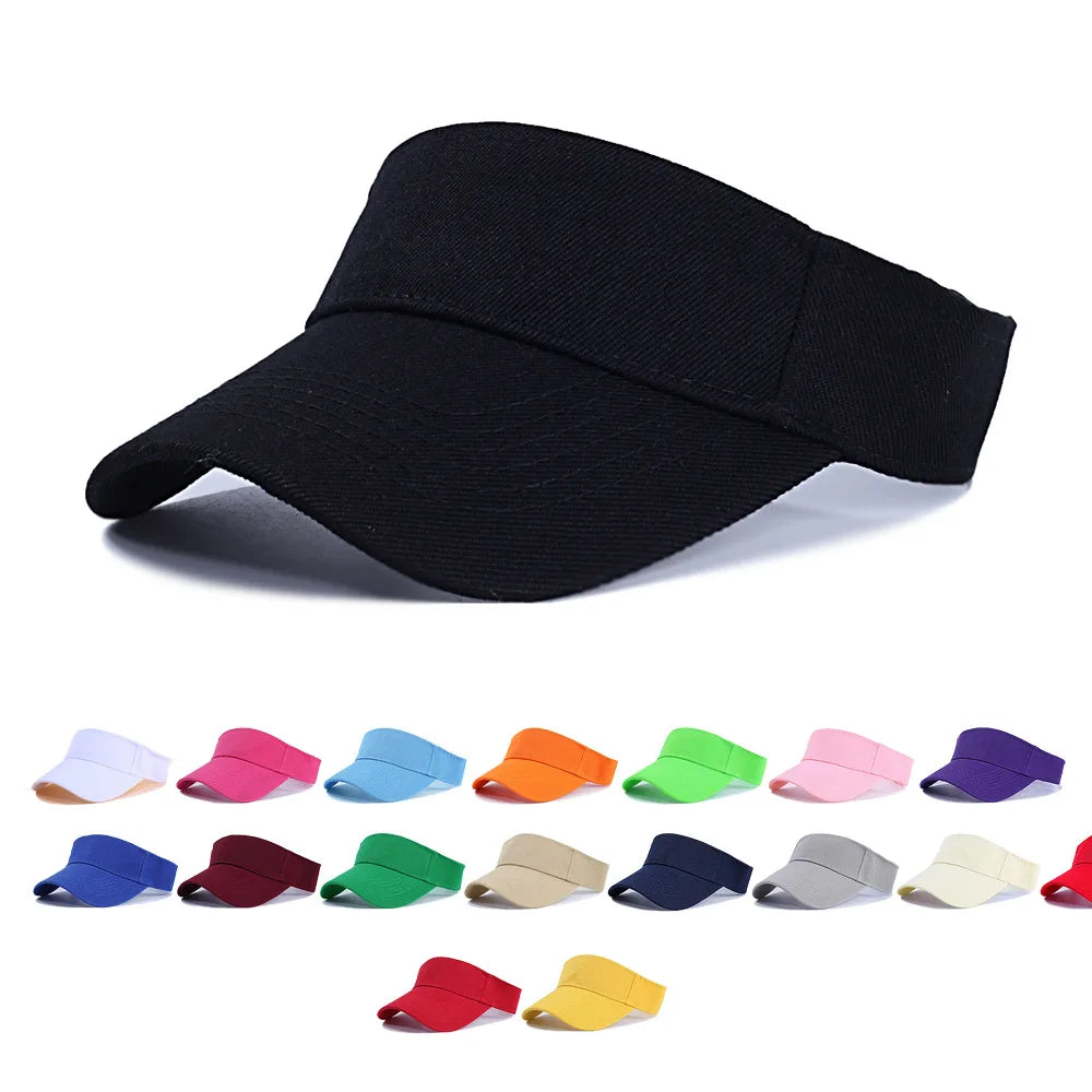 Wholesale Private Logo Fashion Outdoor Visor Beach Adjustable Cotton Sun Cap Visor Hats