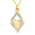 Urn Necklace for Ashes Stainless Steel Heart Cremation Jewelry with Crystal Funnel Filler Memorial Jewelry