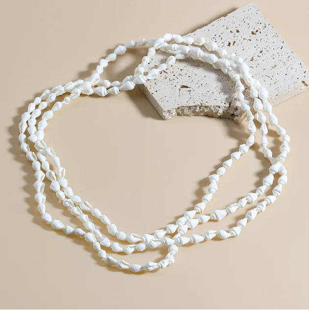 Long Shell Chain Necklace for Women Summer Chokers Multilayer Conch Necklace Tropical Sand Beach Jewelry Wholesale
