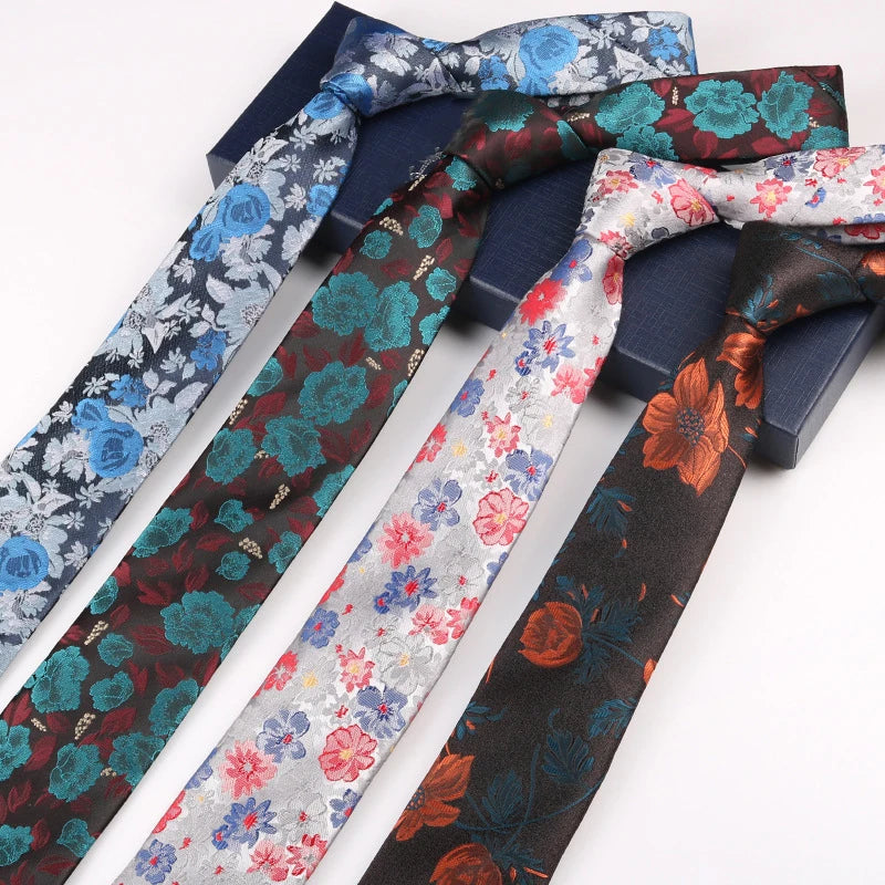 Casual Retro Pattern Necktie High-end Men's Fashion Floral Tie Accessories for Wedding Parties