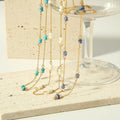 Wholesale Jewelry 18K Gold Plated Natural Stone Stainless Steel Handmade Beaded Chain Necklace for Women