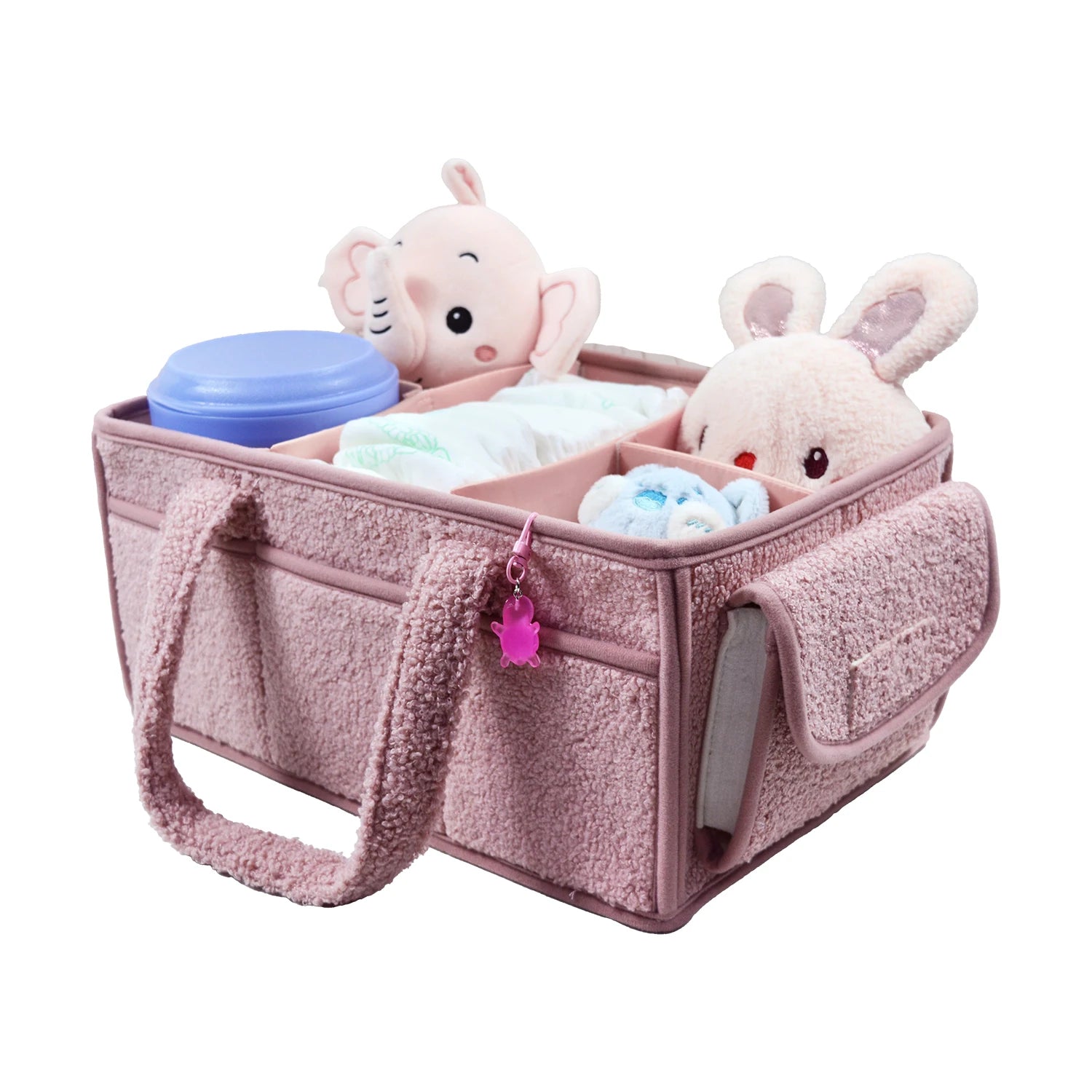 Modern Cute Teddy Velvet Eco-Friendly Multifunction Storage Basket for Baby & Kids Clothes Organizer