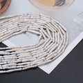4.5*27.5mm Natural White Toothpick Shape Stick Freshwater Pearls Strand