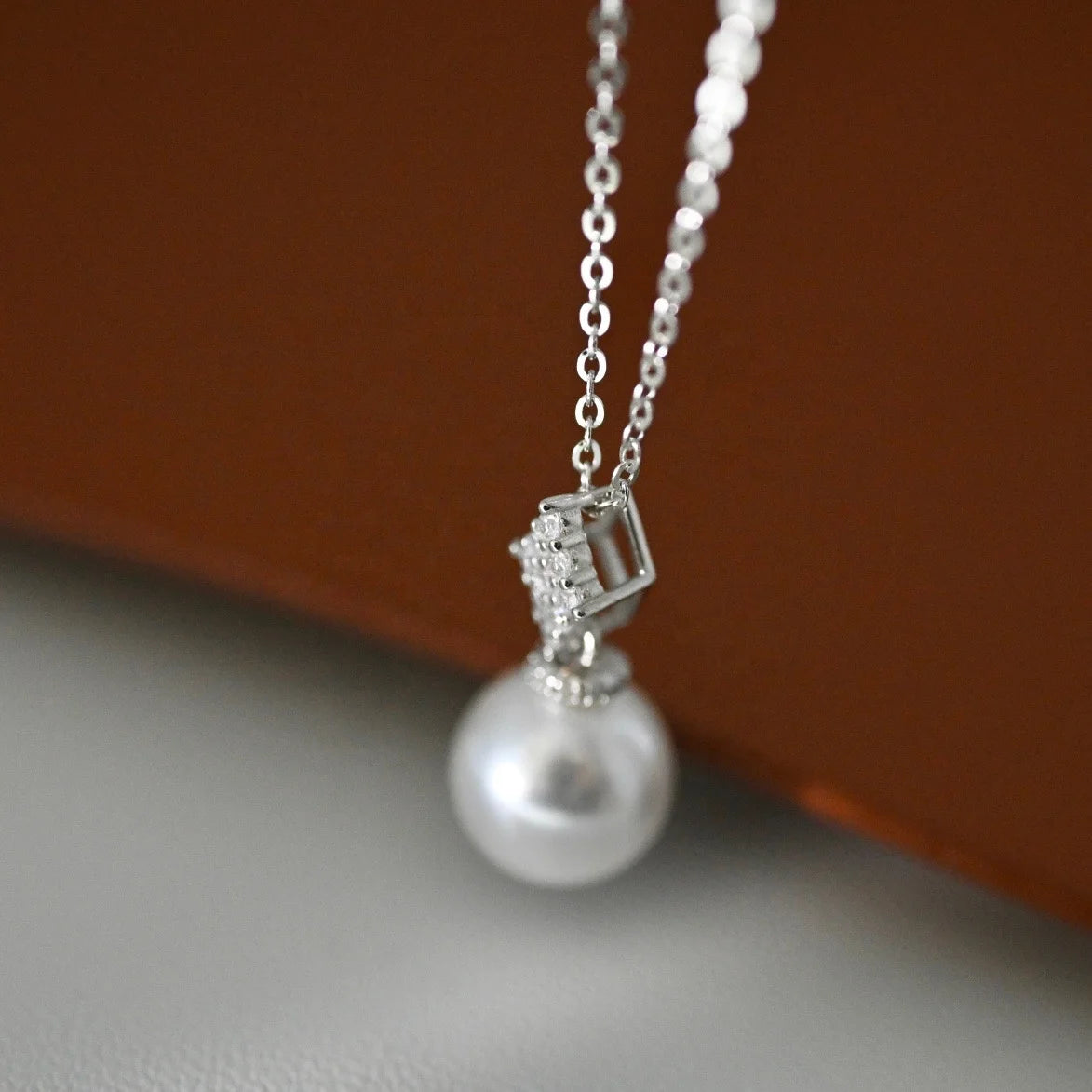 P1626 10-11mm DIY Natural  Freshwater Pearl Charm Pendant Necklace Accessory 925 Sterling Silver Jewelry for Women Without Chain