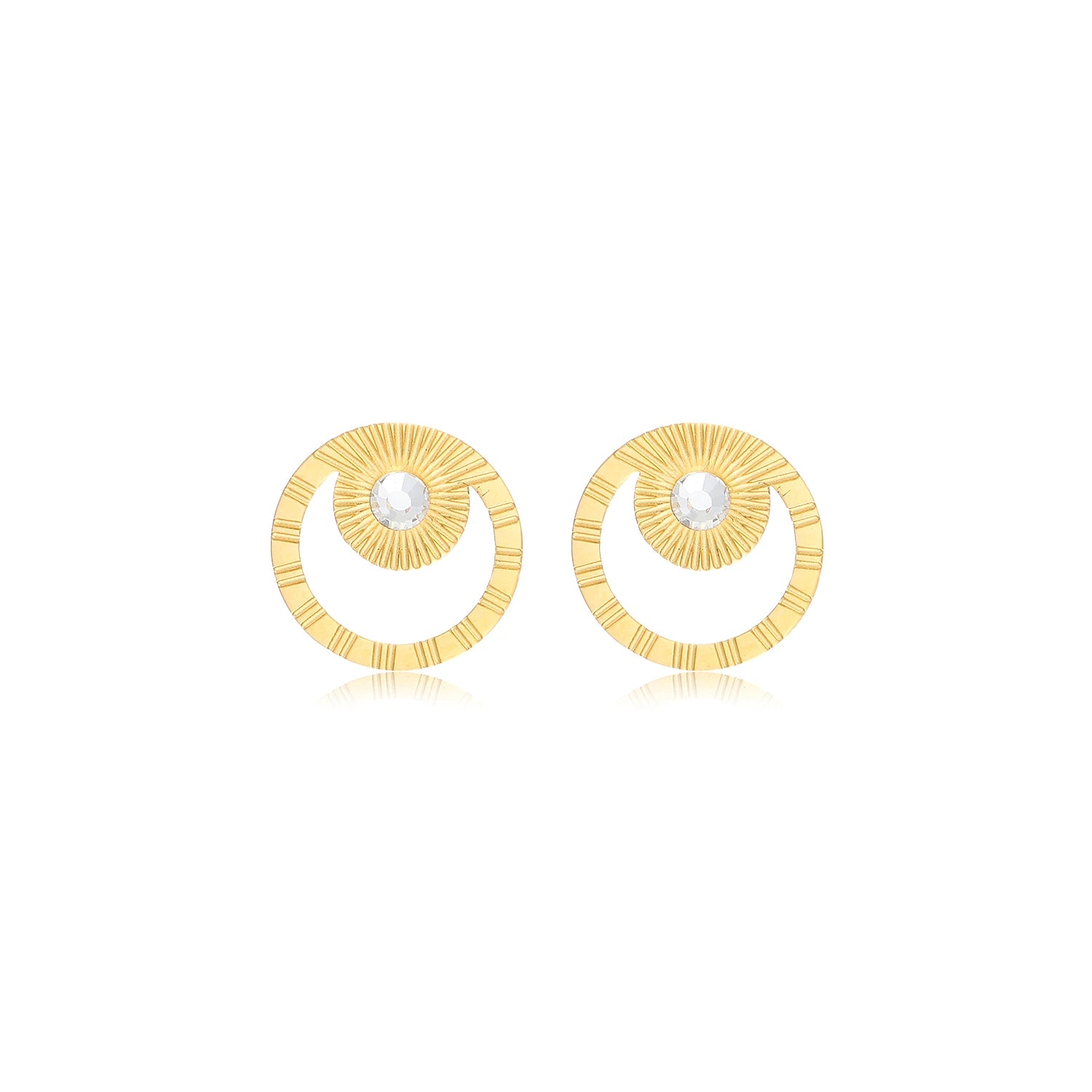 Geometric Stainless Steel Gold-plated Pearl Stud Earrings for Unisex Anti-allergy Trendy Light Luxury Versatile Daily