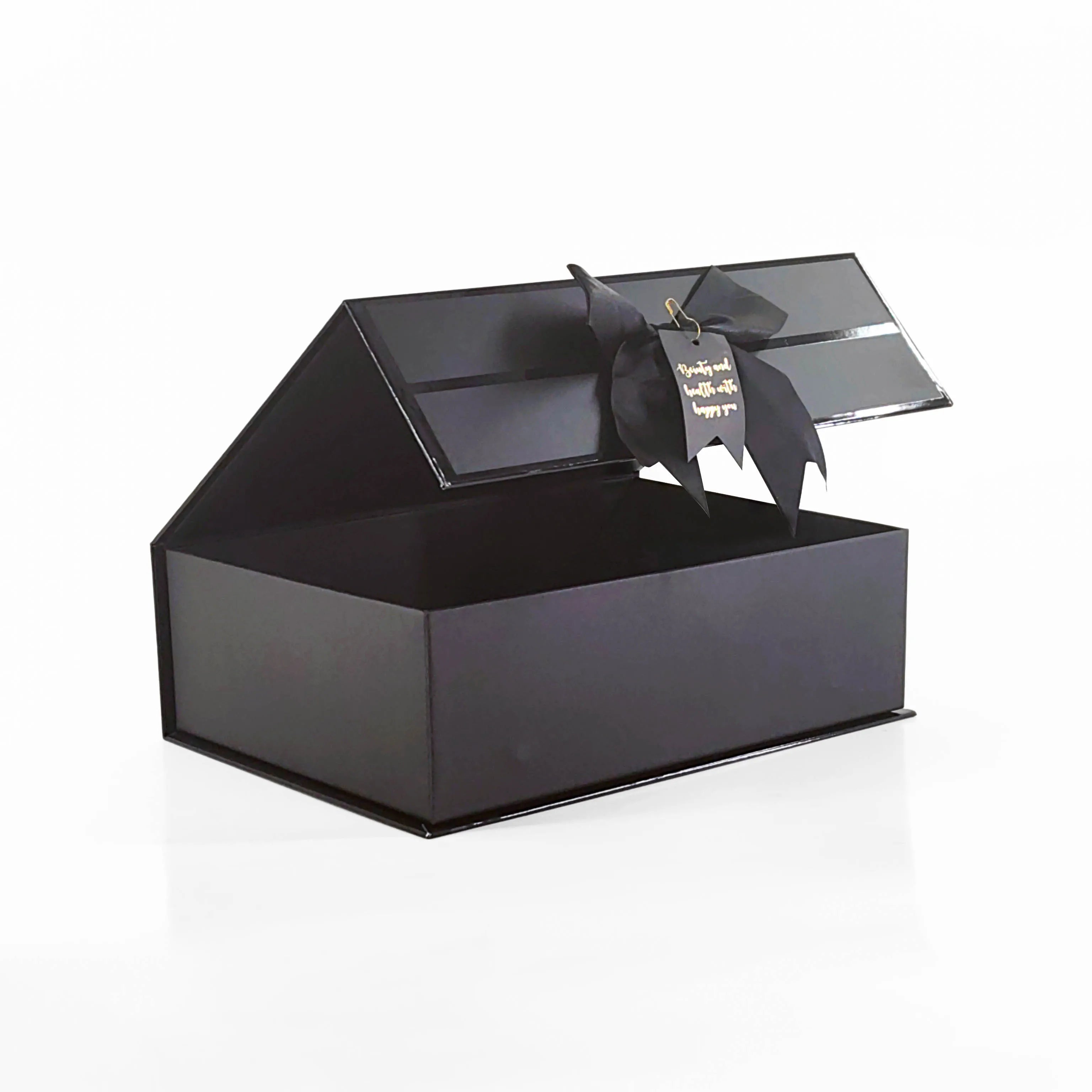 Manufacturers Printing Custom Design Gift Box Packaging Luxury Foldable Magnetic Folding Hair Box Packaging for Wigs with Ribbon